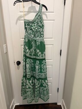 Farm Rio XS one shoulder, maxi dress with pockets
